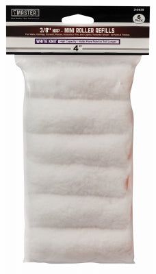 Mini Paint Roller Covers, White Knit, 4" x 3/8" Nap, 4", 2-Pk, 6-Pk.