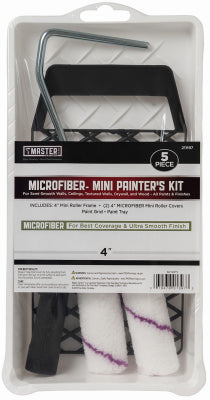 5-Pc. Mini Paint Roller Set, Two 4 In. Microfiber Rollers