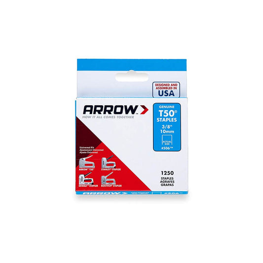 T50 Staples (1,250pk), Available in 1/4", 3/8", 1/2", 9/16"