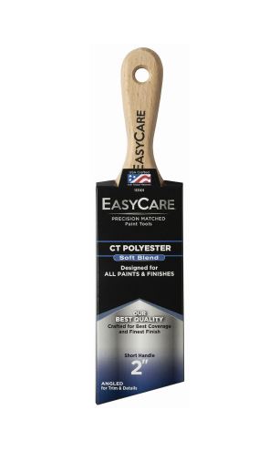 Short Handle Angled Sash Paint Brush, Wood Handle, 2", 2-1/2"
