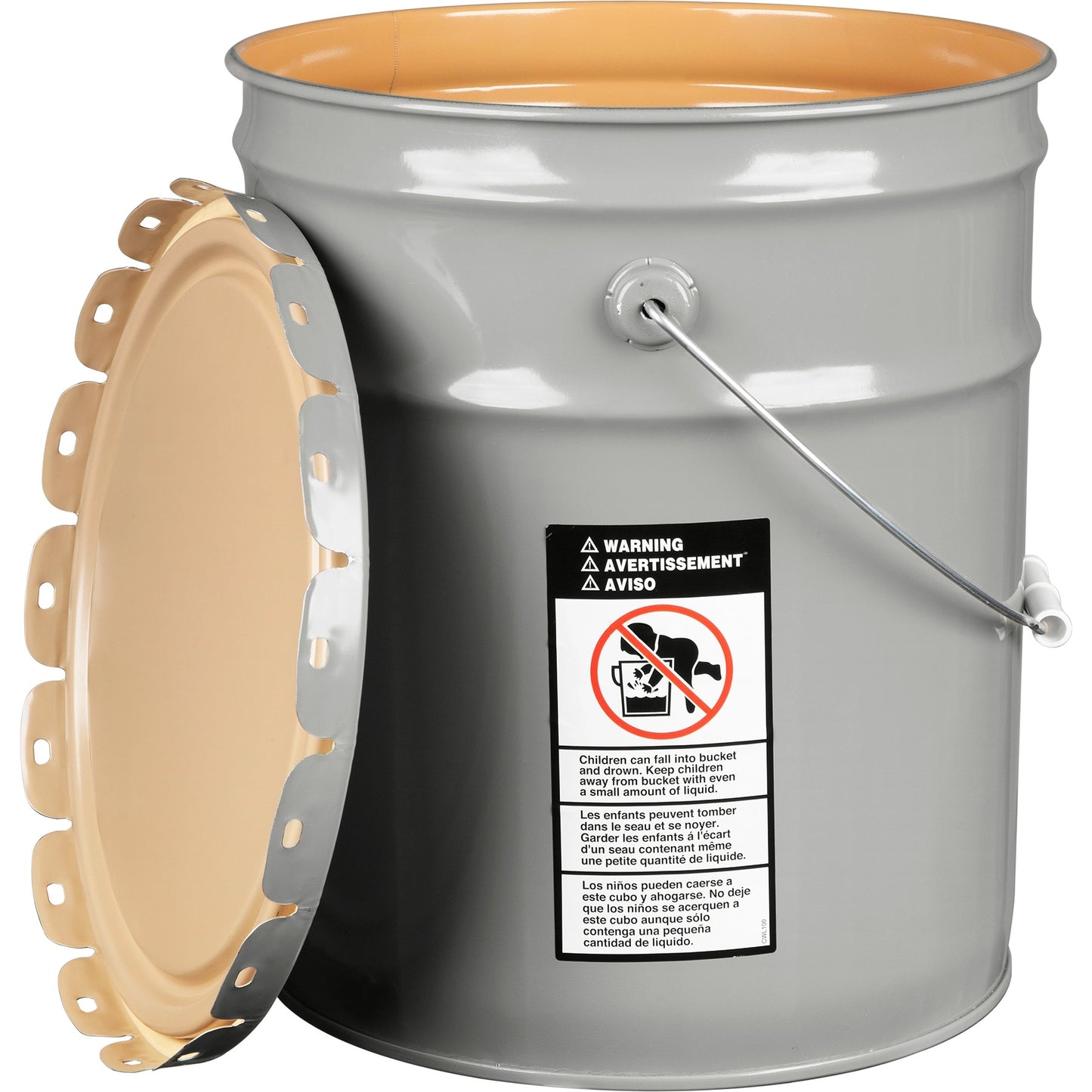 Metal 5 Gallon Bucket W/ Bung Hole Lid