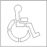 Handicap Symbol 39" x 34" on a 48" x 48" Plastic Sheet