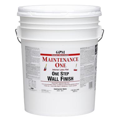 Interior Latex Paint, 5 Gallons Contractor White
