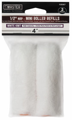 White Knit Paint Roller Covers, 6 x 3/8 In. Nap, 2-Pk,  6-Pk