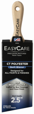 Short Handle Angled Sash Paint Brush, Wood Handle, 2", 2-1/2"