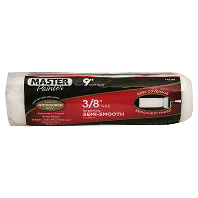 Paint Roller Cover, Microfiber, 9" x 3/8" Nap, Walls and Ceilings