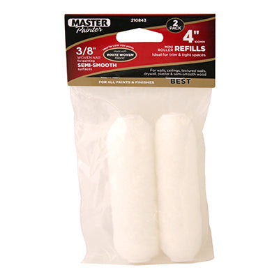Paint Roller Covers, Woven, 4 x 3/8 In. Nap, 2-Pk, 6-Pk.