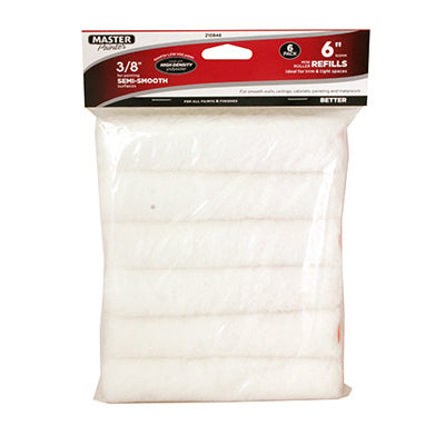 White Knit Paint Roller Covers, 6 x 3/8 In. Nap, 2-Pk,  6-Pk