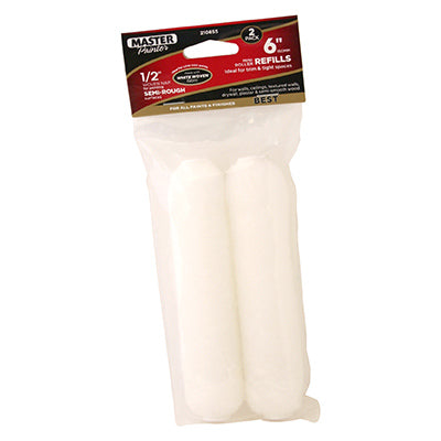 Paint Roller Covers, Woven, 6 x 1/2", 2-Pk.